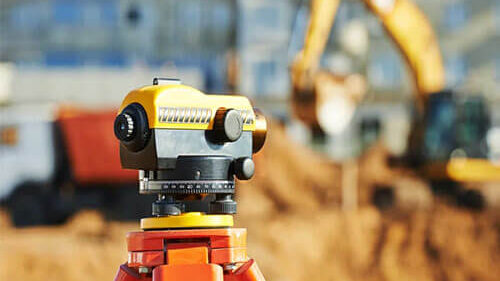 Surveyor at the instrument during the alignment survey